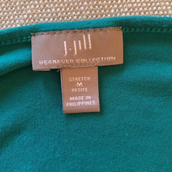 J.Jill Tunic Long Sleeve Top ; Wearever Collection. Petite Medium. Greenish teal - Picture 5 of 7